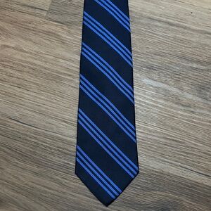 Lauren Ralph Lauren Navy and Royal Blue Striped Tie